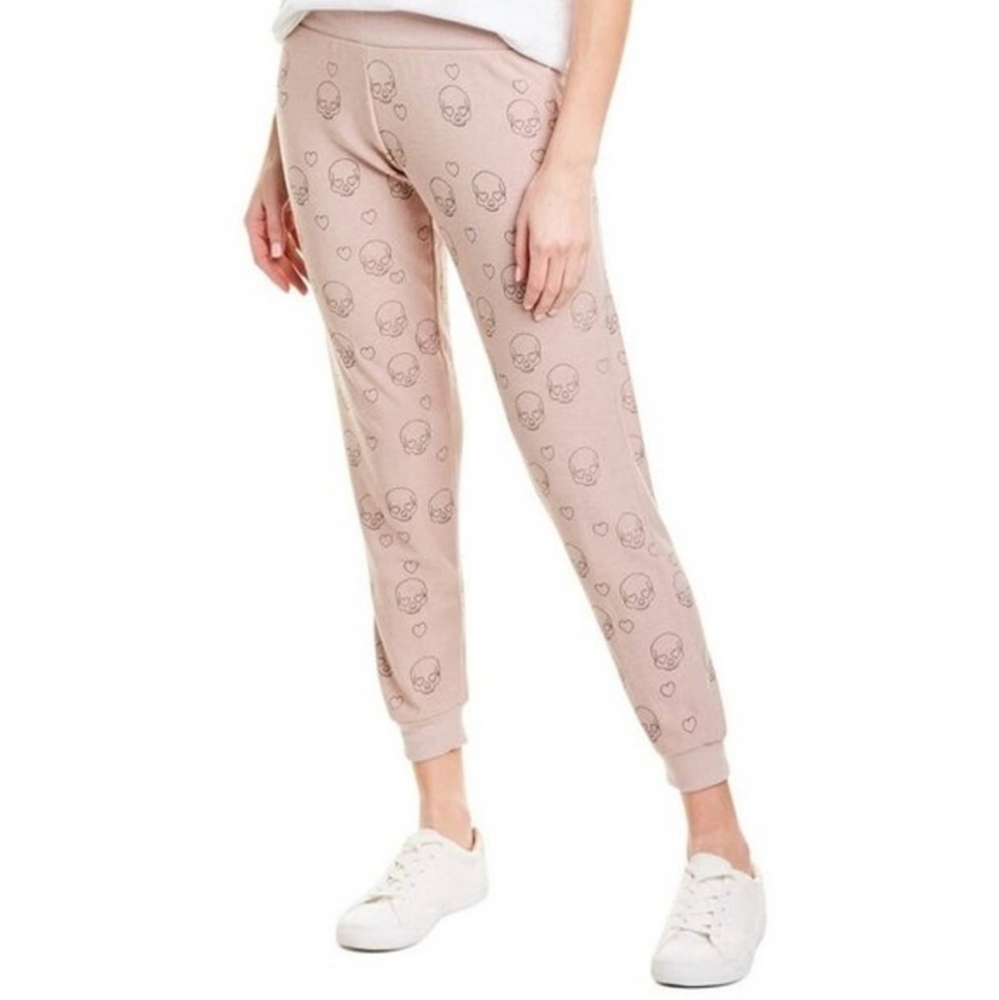 Chaser Pink Little Skulls Cozy Knit Joggers XS